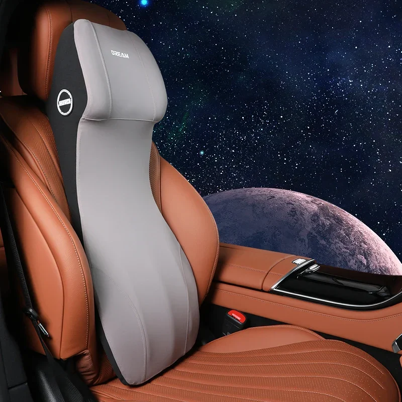 Auto Kissen-Set – Kopfstütze & Lendenkissen, Memory-Foam & Rutschfeste Unterseite