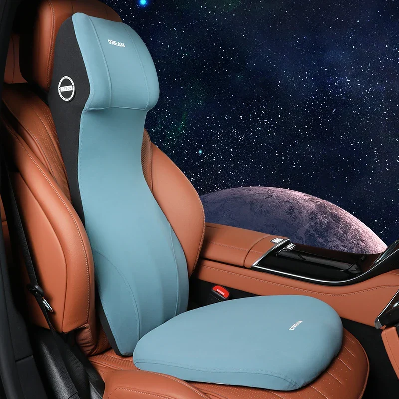 Auto Kissen-Set – Kopfstütze & Lendenkissen, Memory-Foam & Rutschfeste Unterseite