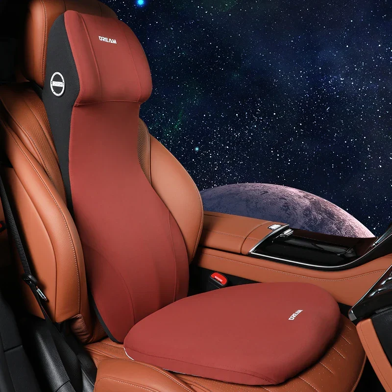 Auto Kissen-Set – Kopfstütze & Lendenkissen, Memory-Foam & Rutschfeste Unterseite