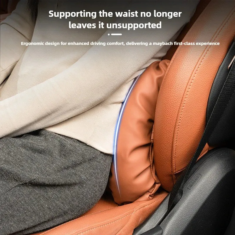Auto Kopfstützen- & Lendenkissen Set – Gepolstertes PU-Material & 2-teiliges Komfortdesign
