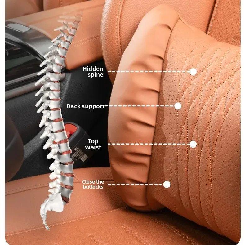 Auto Kopfstützen- & Lendenkissen Set – Gepolstertes PU-Material & 2-teiliges Komfortdesign