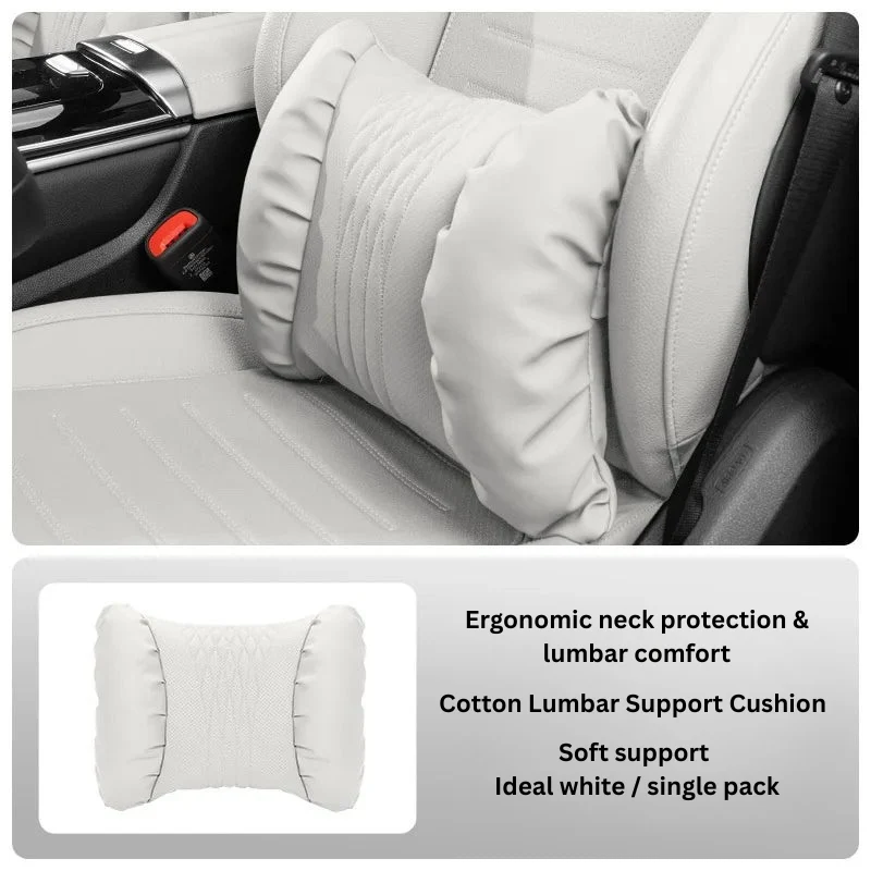 Auto Kopfstützen- & Lendenkissen Set – Gepolstertes PU-Material & 2-teiliges Komfortdesign