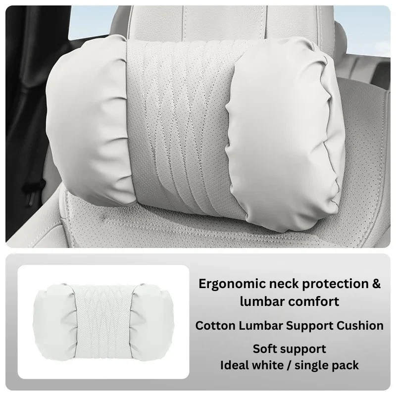 Auto Kopfstützen- & Lendenkissen Set – Gepolstertes PU-Material & 2-teiliges Komfortdesign