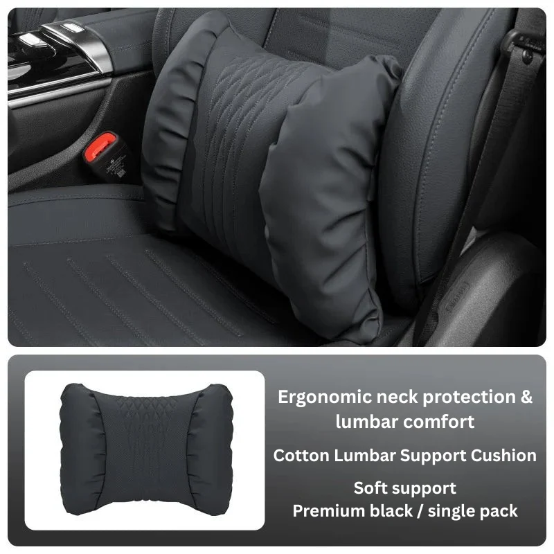 Auto Kopfstützen- & Lendenkissen Set – Gepolstertes PU-Material & 2-teiliges Komfortdesign