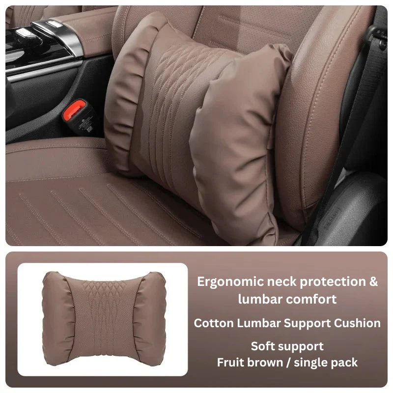 Auto Kopfstützen- & Lendenkissen Set – Gepolstertes PU-Material & 2-teiliges Komfortdesign