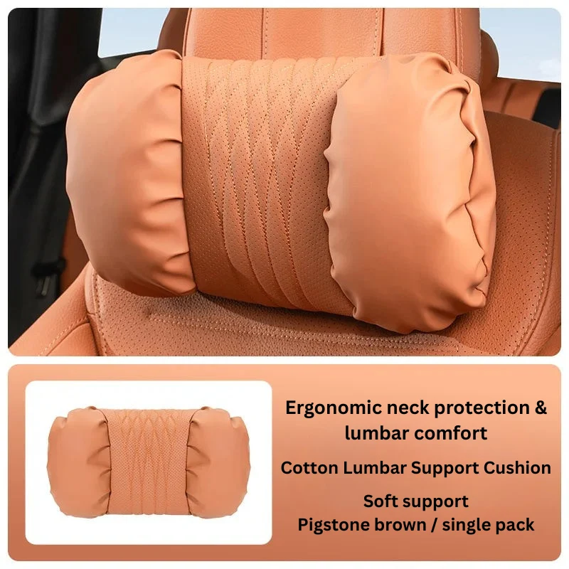Auto Kopfstützen- & Lendenkissen Set – Gepolstertes PU-Material & 2-teiliges Komfortdesign
