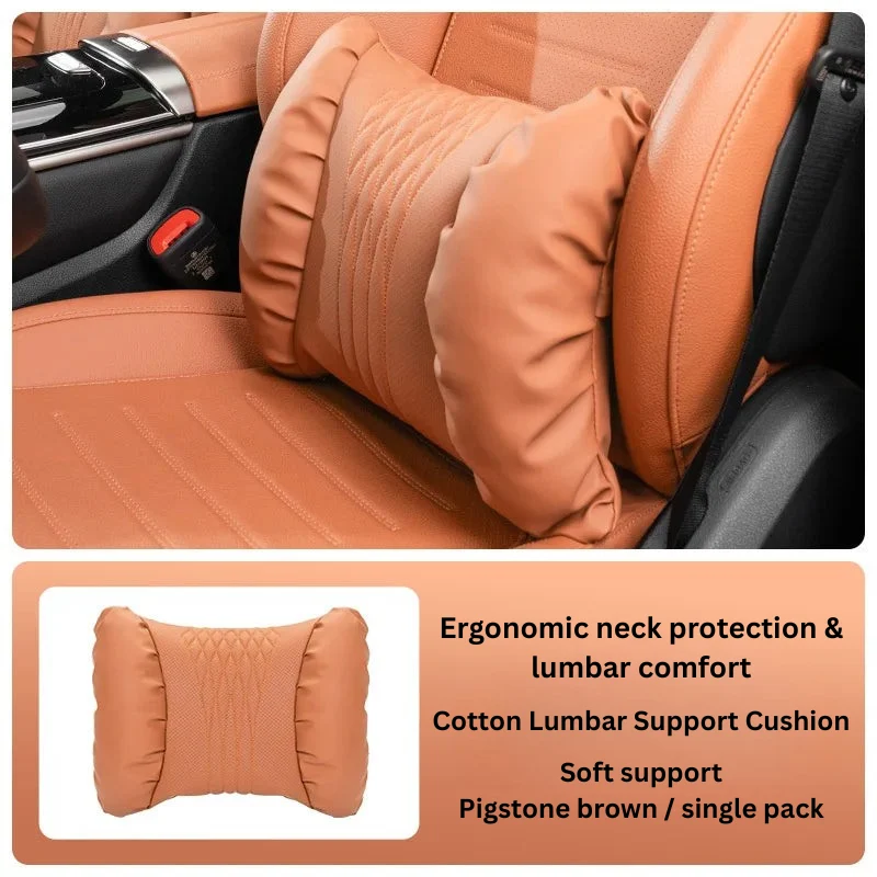 Auto Kopfstützen- & Lendenkissen Set – Gepolstertes PU-Material & 2-teiliges Komfortdesign