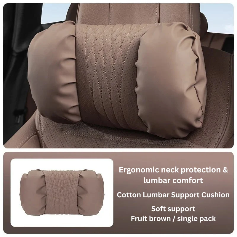 Auto Kopfstützen- & Lendenkissen Set – Gepolstertes PU-Material & 2-teiliges Komfortdesign