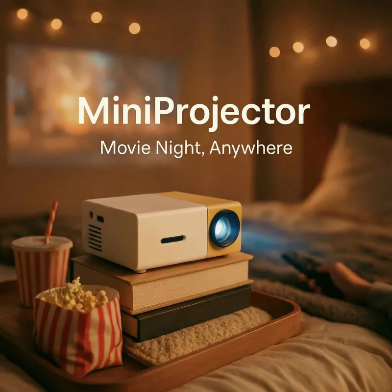 Mini Projektor – Tragbares HD-Display, Bis 120" Bild & HDMI/USB Anschluss