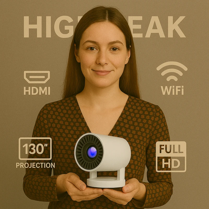 Mini Projektor – Tragbar, Wireless Screen Mirroring & Integrierter Lautsprecher