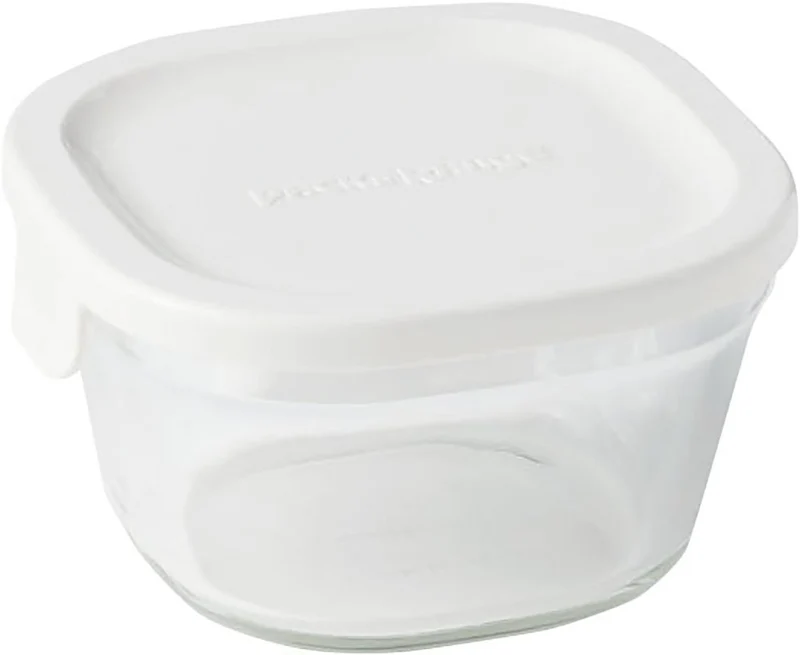 Iwaki Japan 7Pc Storage Container Microwave Square Set White