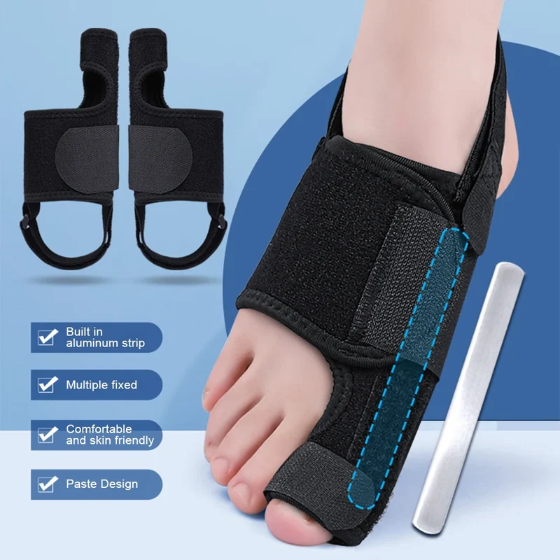Hallux Valgus Korrektor – Verstellbare Orthopädische Zehenschiene mit Aluminiumstütze & Fersenband