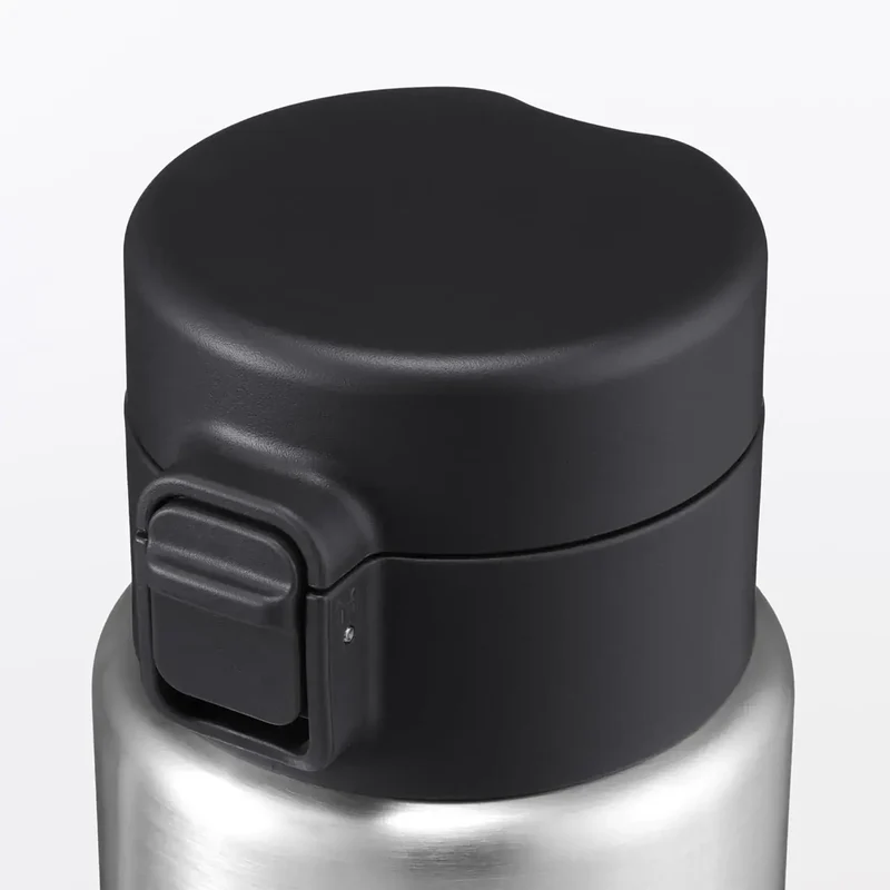 Muji Vacuum Insulated One-Touch Thermal Bottle 750ml Silver