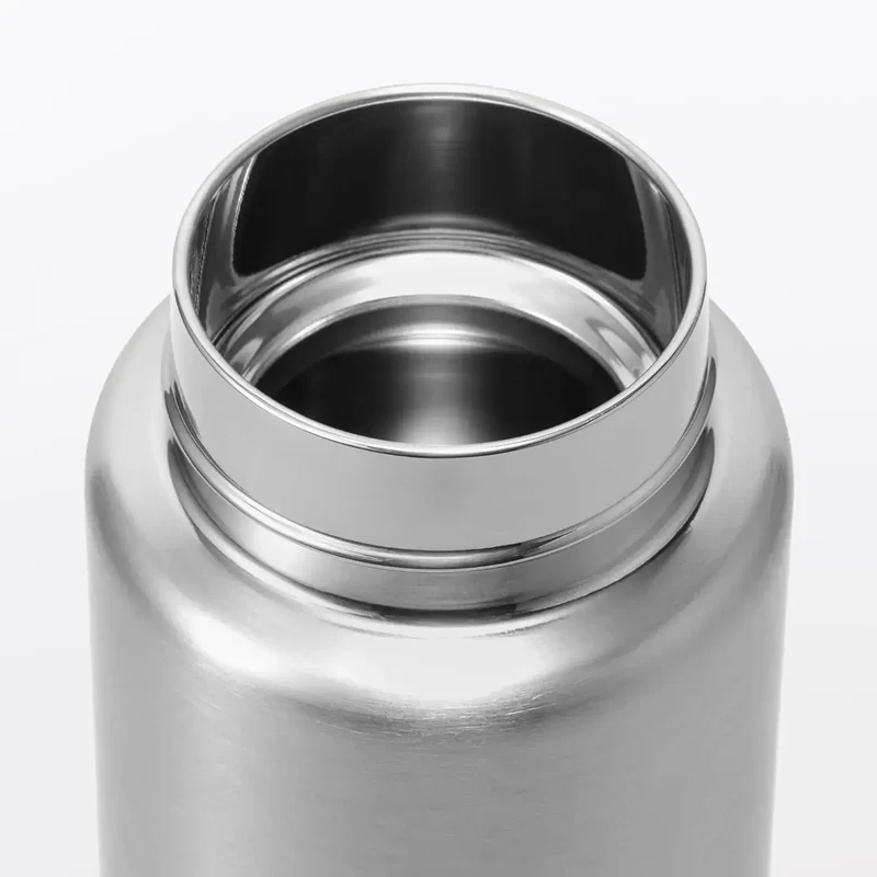 Muji Vacuum Insulated One-Touch Thermal Bottle 750ml Silver
