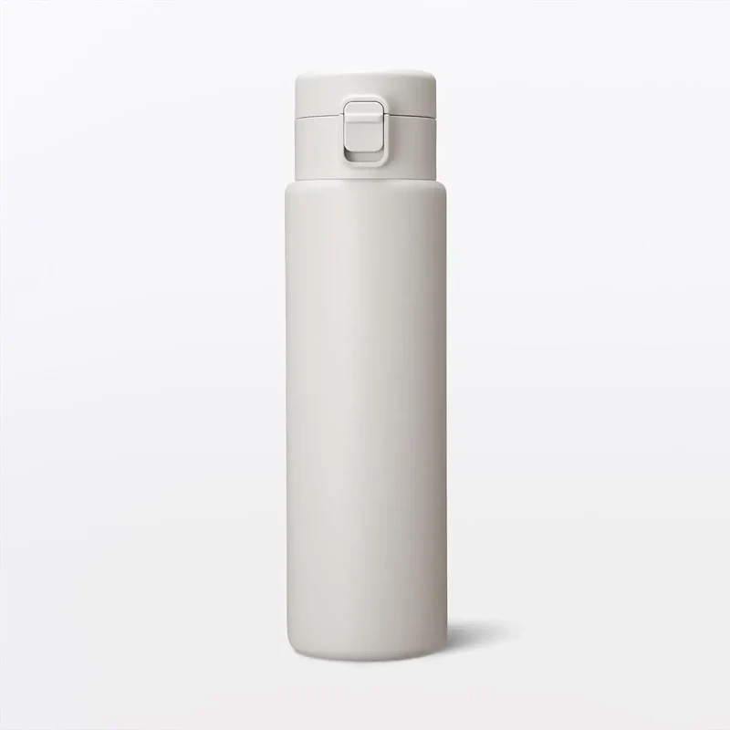 Muji Vacuum Insulated One-Touch Thermal Bottle 750ml Silver