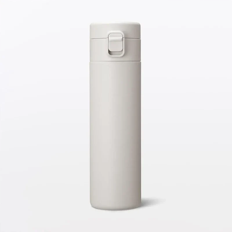 Muji Vacuum Insulated One-Touch Thermal Bottle 750ml Silver