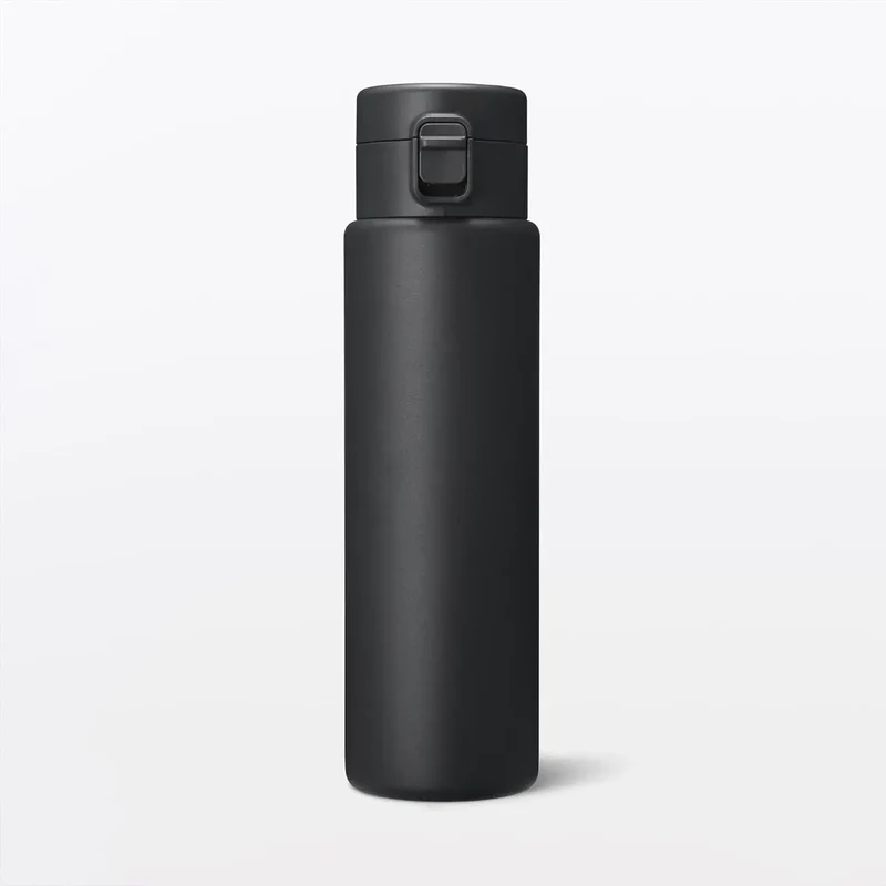 Muji Vacuum Insulated One-Touch Thermal Bottle 750ml Silver