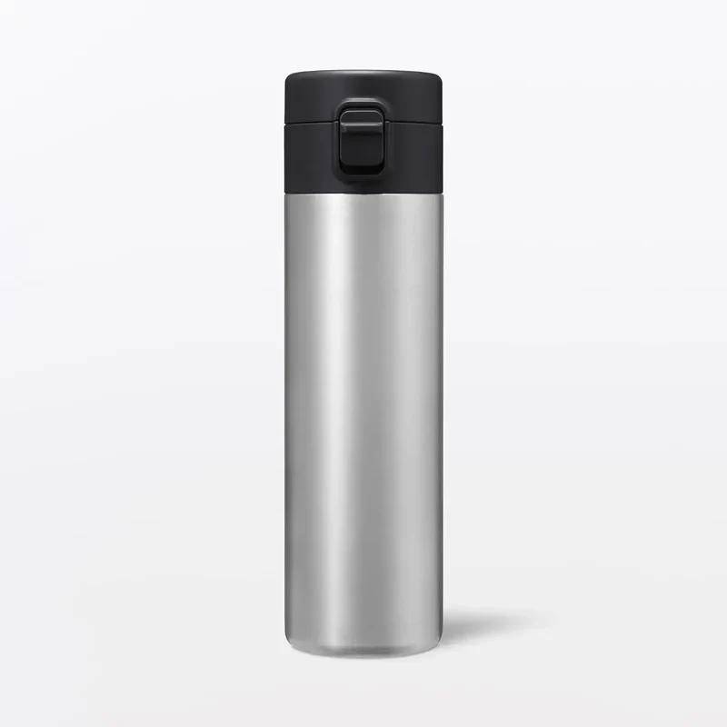 Muji Vacuum Insulated One-Touch Thermal Bottle 750ml Silver