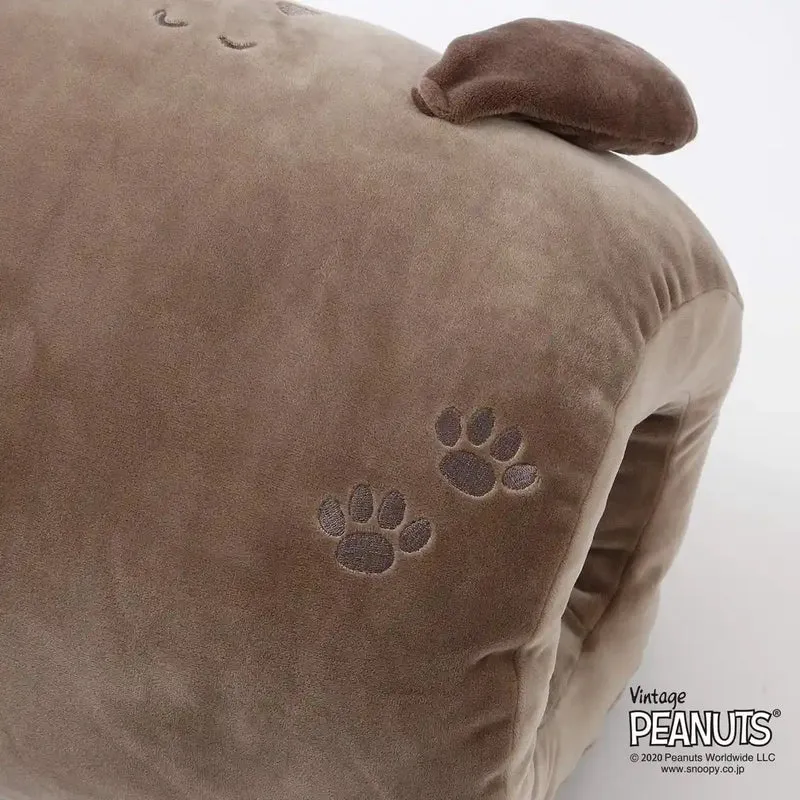 Nishikawa Snoopy Nap Pillow Japan | Office Desk Home Lumbar Cushion | Fluffy Pocket Konemuri 243600228 | 35X30Cm