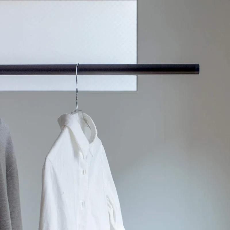 Moritaalumi Industry Indoor Clothesline Simple Laundry Bar Sen Japan Stretchable 1.28M-2.3M Max Load 10Kg Black
