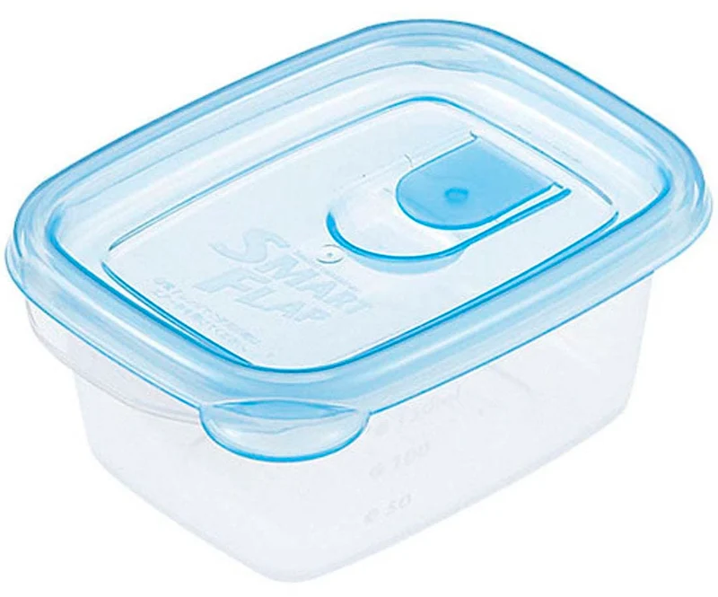 Iwasaki Industry Antibacterial Smart Flap Square Mini 150Ml 4-Piece Microwave Storage Container