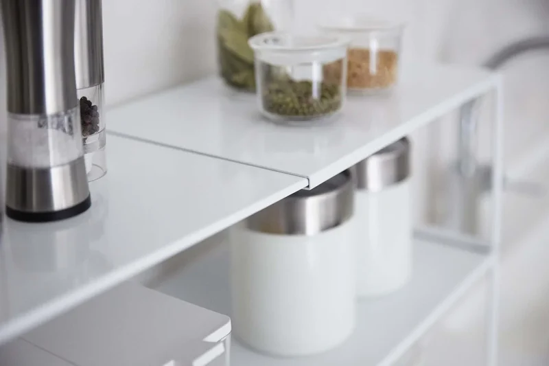 Yamazaki Industrial 3865 Telescopic Shelf White 36.5-60X23X18Cm Tower Under Sink Japan
