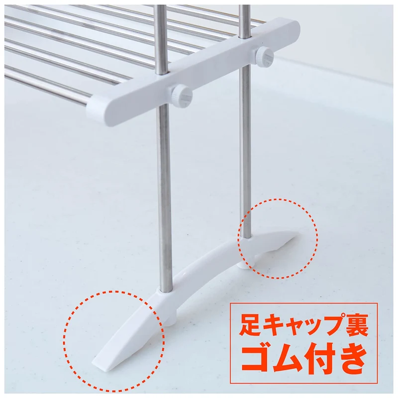 Ping An Copper Co. Heian Shindo Extendable White Kitchen Rack 2 Shelves 6Kg Per Shelf Japan 53-91Cm Width 50Cm Height 24Cm Depth Tos-10