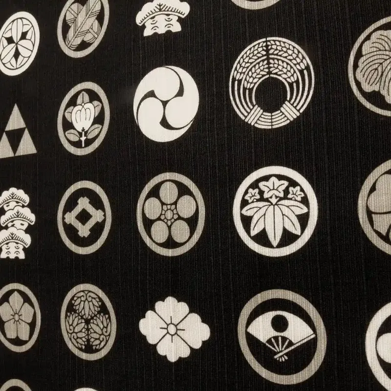 Hama Pattern Japanese Small Cloth (Wrapping Cloth 50Cm) Crest Black