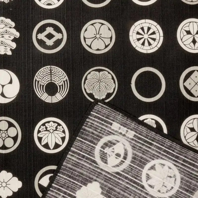 Hama Pattern Japanese Small Cloth (Wrapping Cloth 50Cm) Crest Black