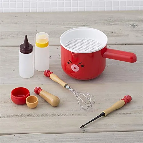 Kai Corporation Japan Takoyaki Tools 5-Piece Set 2 Picks Kitchen Paper Oiling Powder Sprinkle Ball Dispenser