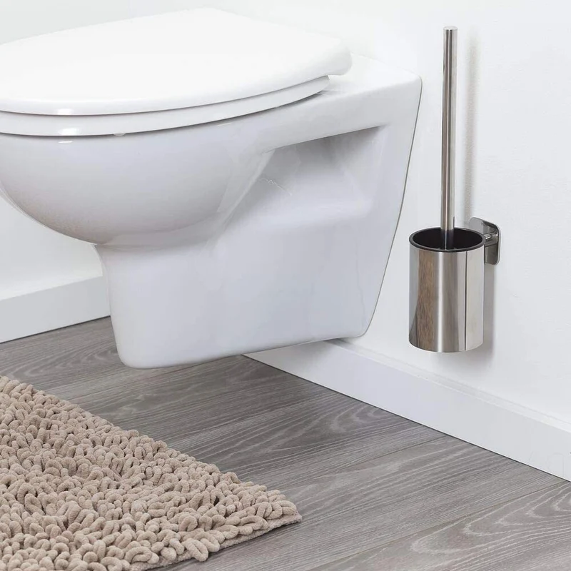 Tiger Japan Colar Toilet Brush Set Stainless Steel Polished 38.1X8.8X10.8Cm