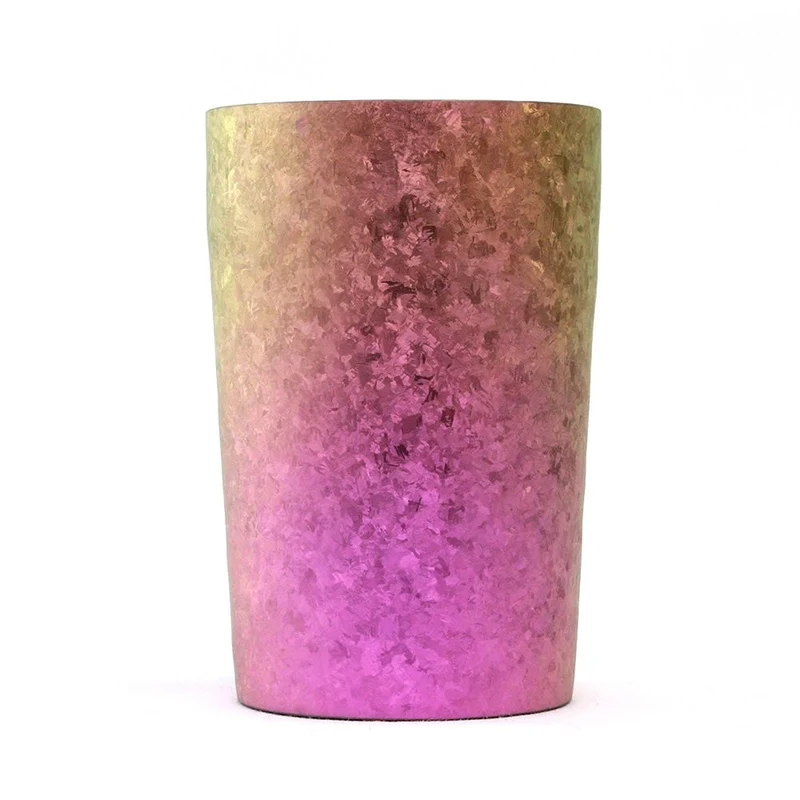 Horie Japan Tsubame Titanium Double Tumbler Kiln Creation Light 270Cc Yui Blue & Pink 2 Color Set