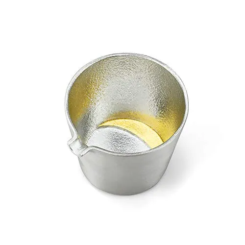 Teshigoto Club Japanese Sake Set Of Moon Katakuchi Tsuki Gold Leaf + Sake Cup Tsuki Tin Gold Leaf