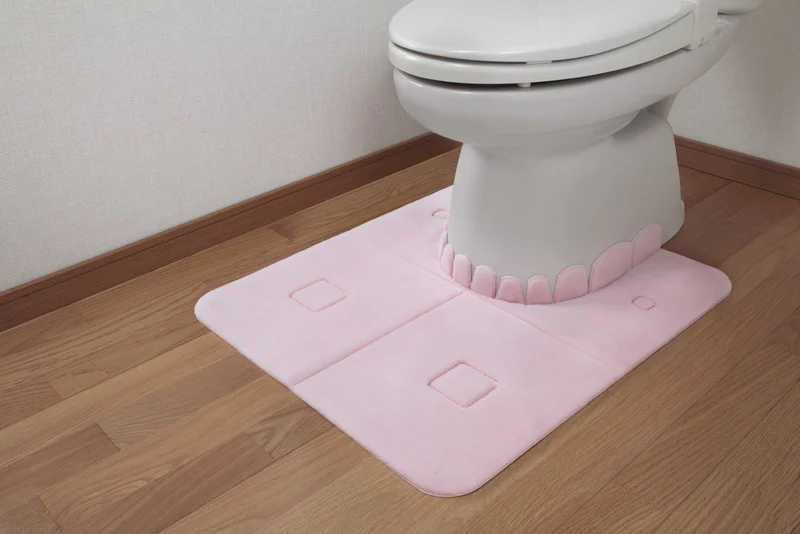 Sanko Mitsuba Japan No Slip Toilet Mat Okunaga Fluffy 60X70Cm Pink Kf-01