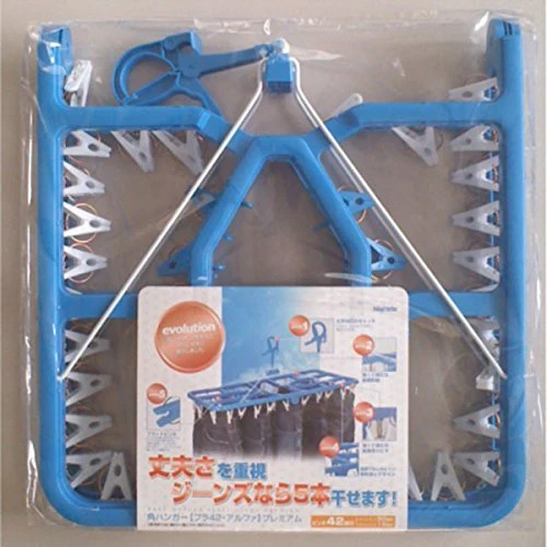 Nishida Square Plastic Hanger 42 Alpha Premium Blue Japan 42 Pinches 217604
