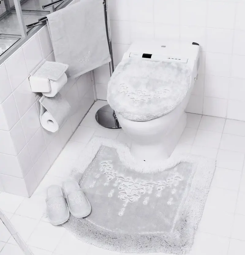 Senko Toilet Lid Cover Silver Gray Japan Rhinestones 17797 - Nynas Shanty Adsorption Sheet Multi-Type