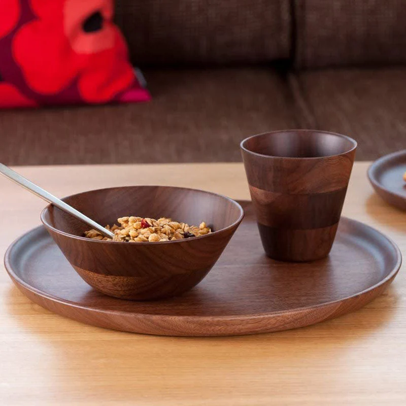 Hikiyose Wooden Plate Walnut - Extra Large