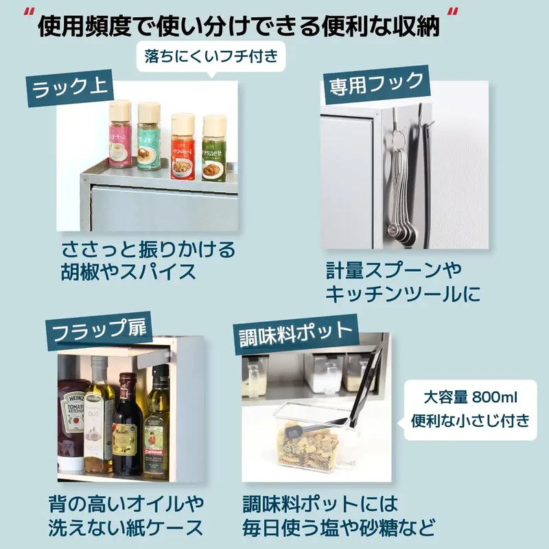 Kawaguchi Koki Hairline Style Stainless Steel Spice Rack Japan (4 Seasoning Pots) 21384