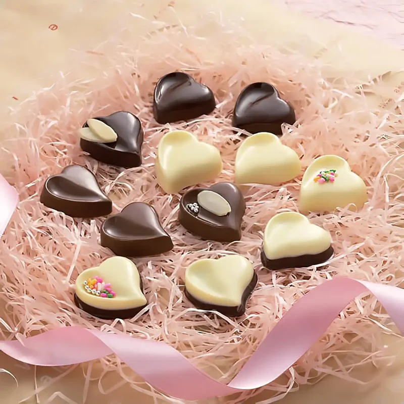 Tigercrown Pet Resin Curvy Heart Chocolate Mold 12pcs