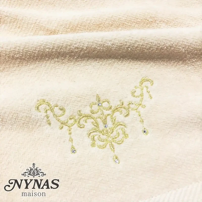 Senko Japan Elegant Shanty Towel Champagne Gold 33X80Cm Rhinestones 74827