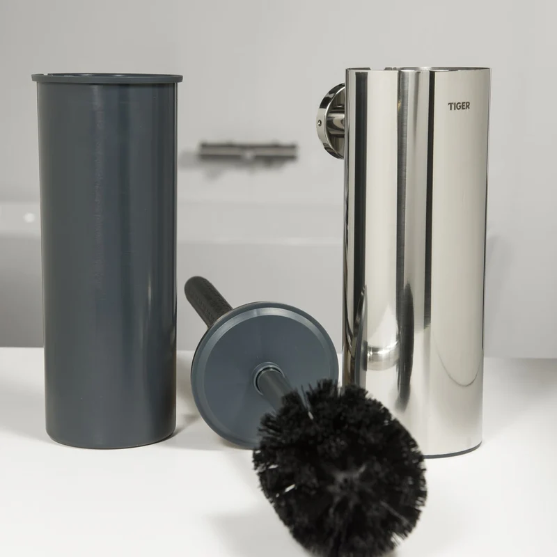 Tiger Boston Comfort & Safety Toilet Brush Holder Stainless Steel Polished Japan 9X18.5X5In