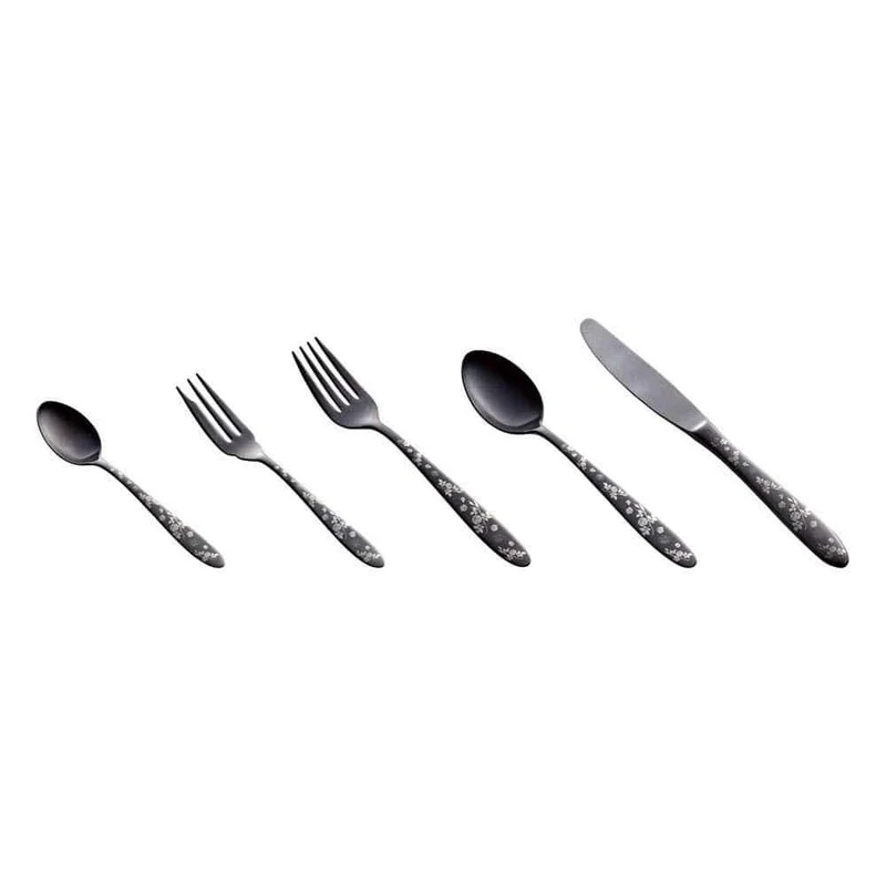 Todai Rikyu Black Rose Pattern Tea Spoon | Japanese Tableware