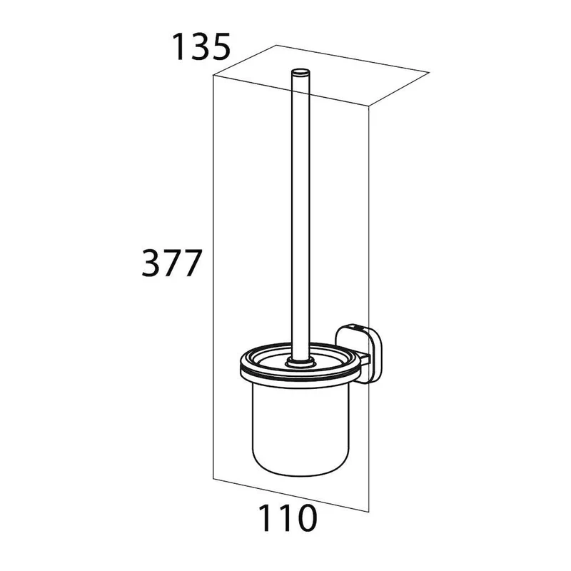 Tiger Ramos Glass & Stainless Steel Toilet Brush & Holder -
