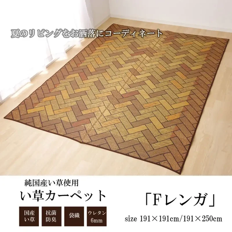 Ikehiko Corporation Rush Rug Carpet 191X250Cm Brown Urethane #1714630