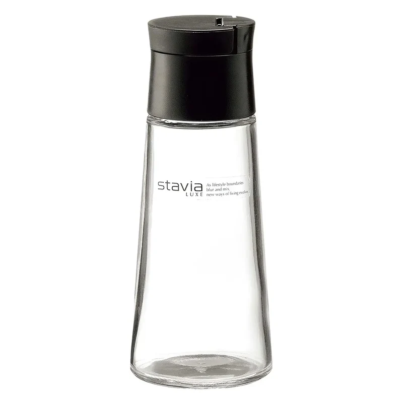 Risu Stavia Luxe Soda Glass Salt & Pepper Shaker 140ml - Black