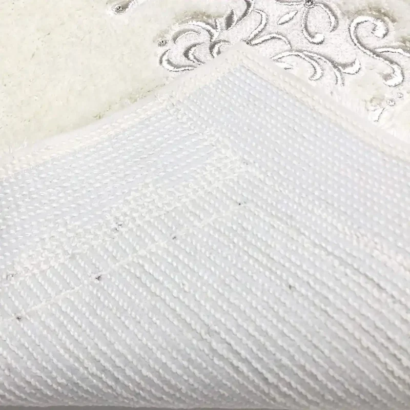 Senko Japan Nynas Shanti Toilet Mat Platinum X Ivory 70X70Cm Rhinestones 17873