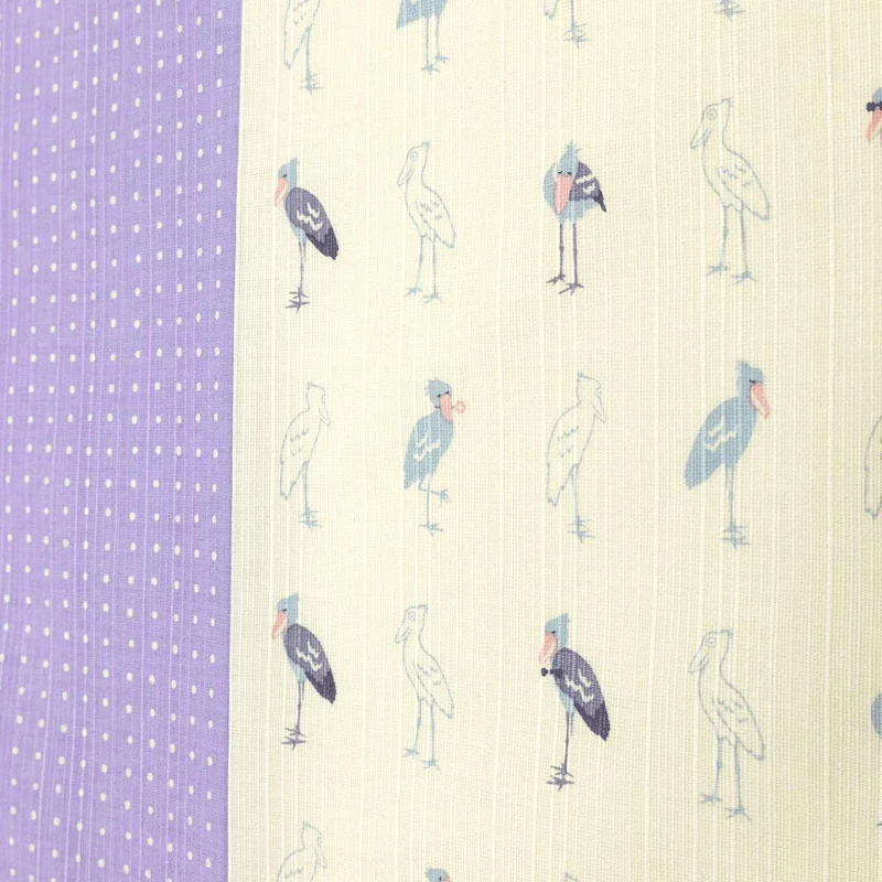 Hama Pattern Japan Gokigen Shoebill Purple Small Wrapping Cloth 50Cm