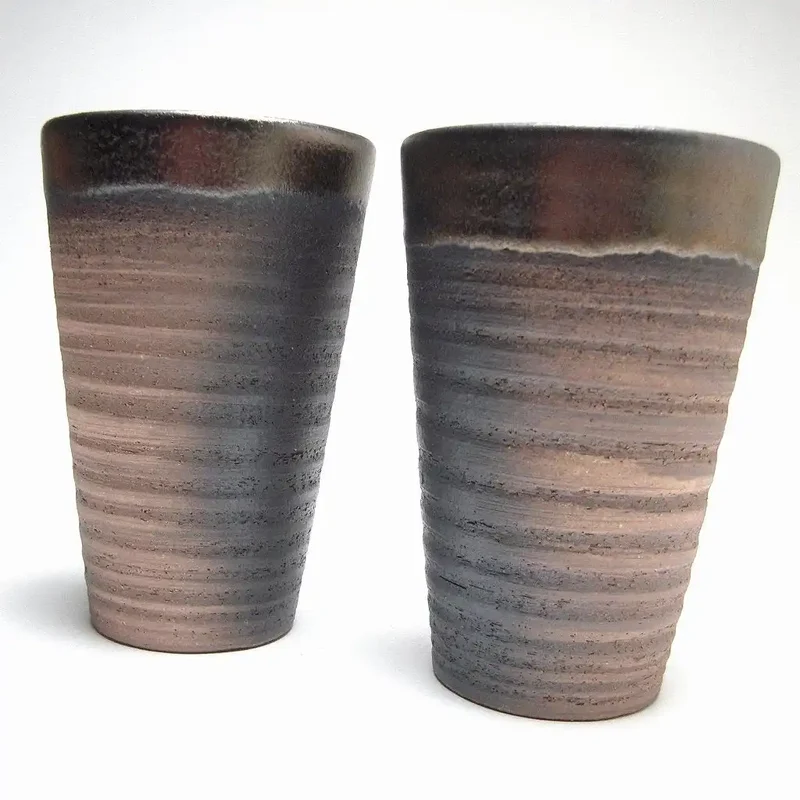 Father'S Day Gift Set Ceramic Cups By Japanese Artist Yoshinori Ando Banko Ware (Card Included) - Gift Honpo Jizakeya