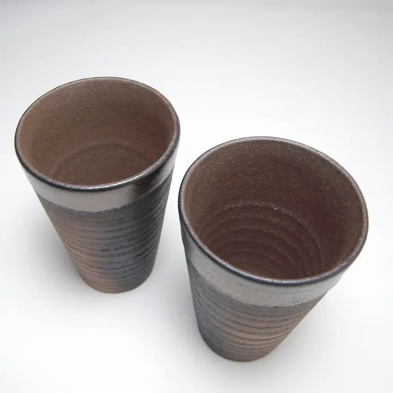 Father'S Day Gift Set Ceramic Cups By Japanese Artist Yoshinori Ando Banko Ware (Card Included) - Gift Honpo Jizakeya