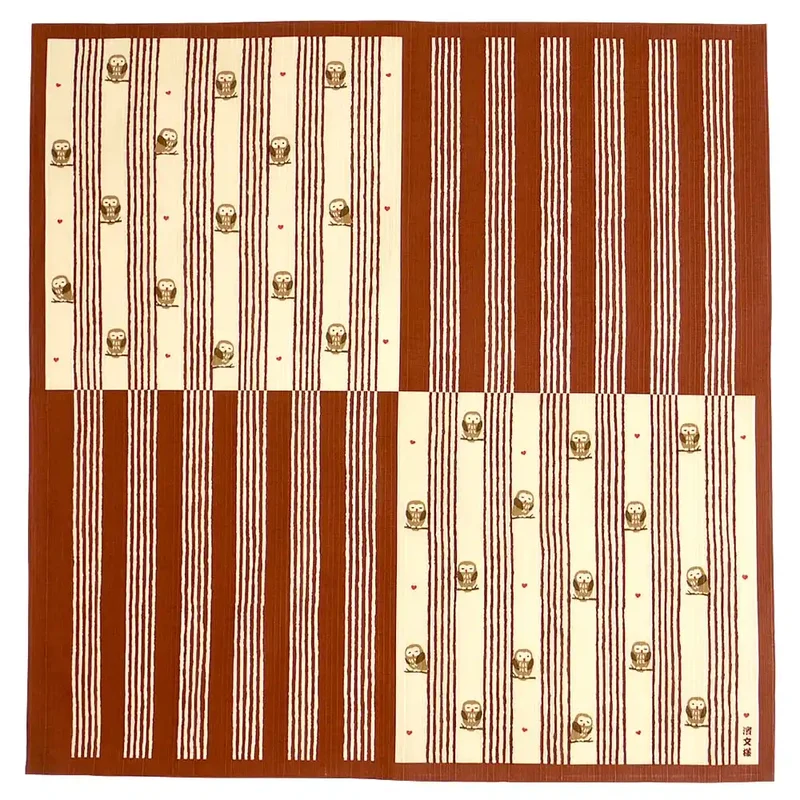 Hama Pattern Japanese Bowing Owl Small Wrapping Cloth 50Cm